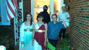 Well-costumed group...