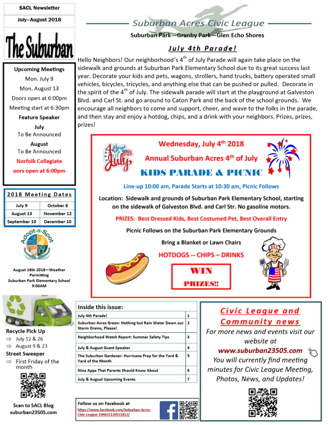 july 2018 update cover page